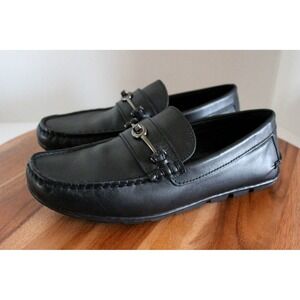 Coach Shoes Mens 7.5 Black Leather Slip On Loafer Driving Mott Driver FG2984